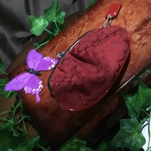 Red Coach Wallet +$1 inside for luck 🍀